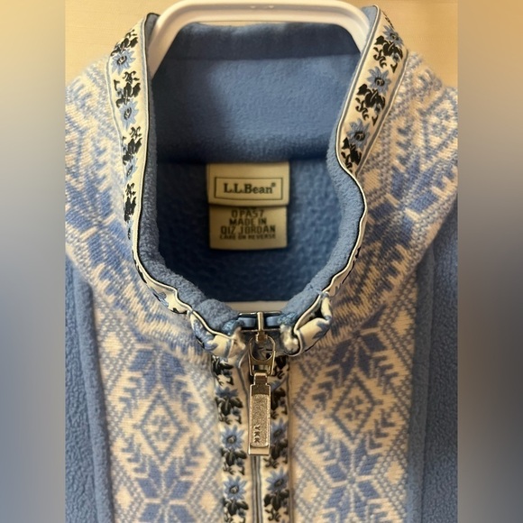 ⚪️Vintage L.l bean blue zip up patterned sweater womens size small - Picture 6 of 8